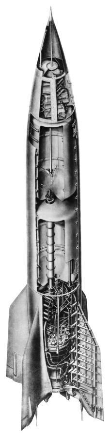 V-2 missile A-4 rocket cutaway engine compartment