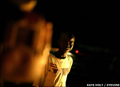 A young street boy in one of Juba's many market places