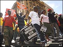 Protestors in Zimbabwe