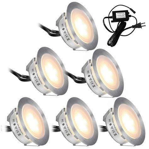 Recessed LED Deck Lights Kits 6 Pack,SMY(Upgrade Version)In Ground ...