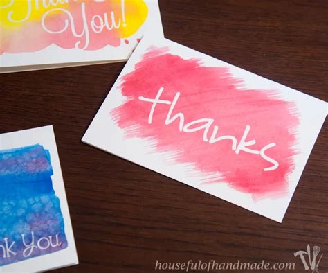 Watercolor Thank You Cards - Houseful of Handmade