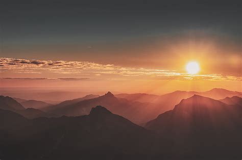 Free download | HD wallpaper: sunrise, mountains, landscape, nature, hd ...