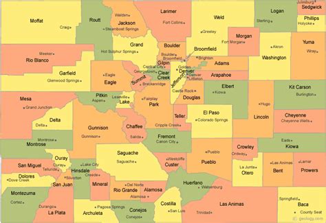 Map Of Colorado Cities And Counties - Sada Wilona