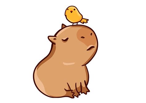 Capybara with his bird friend | Cute drawings, Easy drawings, Cute doodles