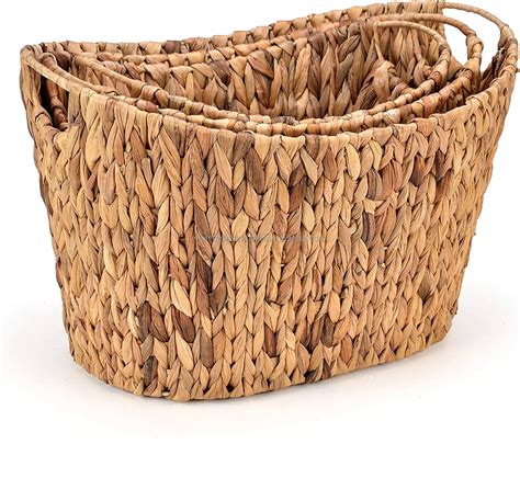 Water Hyacinth Basket Water Hyacinth Woven Basket Set/3 Made In Vietnam ...