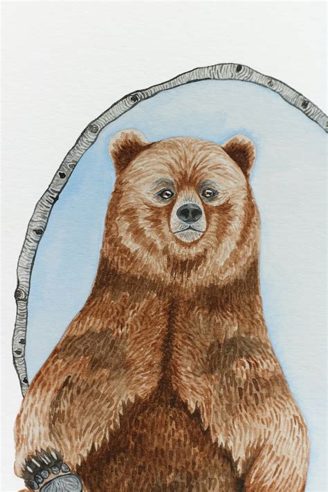 Cute Brown Bear Watercolor Painting Brown Bear Watercolor | Etsy