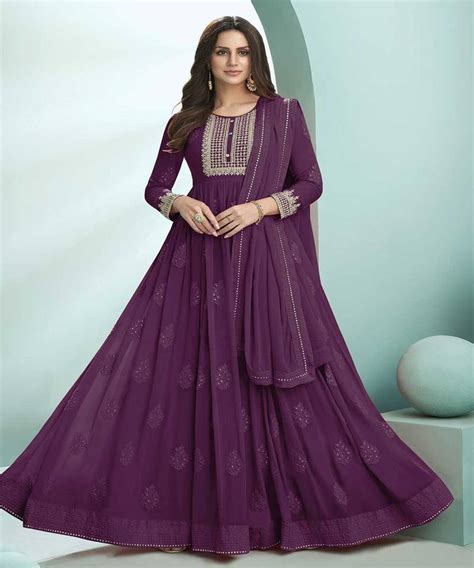 Classic Purple Colour Dress For Rich And Royal Presence In Party - KSM ...