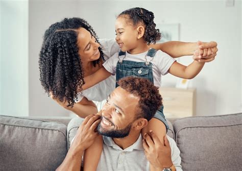 Premium Photo | Black family or mother father and child on sofa ...