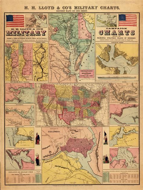 1861, Military Map, Civil War Map, Produced From an Old, Vintage ...