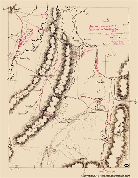 Civil War - Chickamauga Georgia Battlefield - 1864 - 23.00 x 29.69 ...