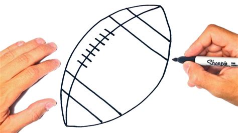 How to draw a Rugby Ball Step by Step Rugby Ball Drawing Lesson