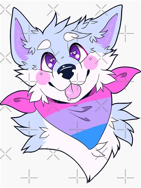 "Bi Pride Dog" Sticker by dakodils | Redbubble