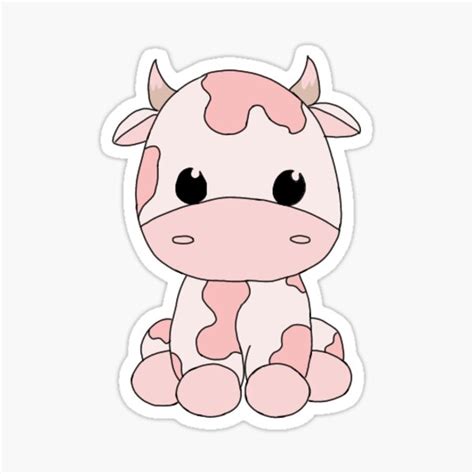 "Cute strawberry cow cartoon" Sticker for Sale by rottenfairy | Redbubble