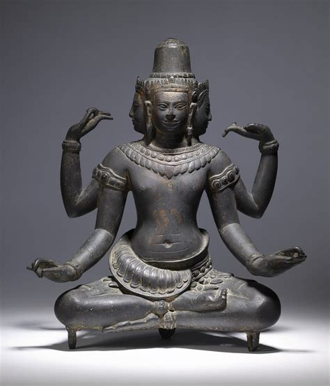 Seated Brahma Late 12th-early 13th century. Cambodia, Angkor. Blonze. H ...