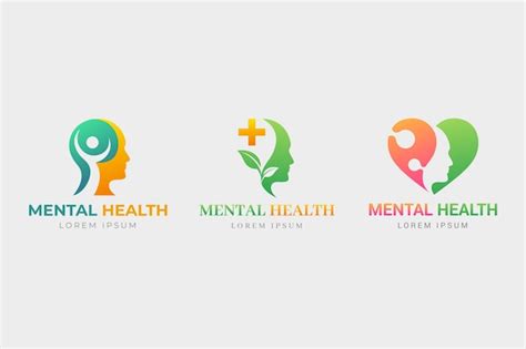 Free Vector | Set of gradient mental health logo