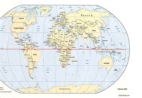 Map Of The World With Equator And Prime Meridian Pomme De Terre Lake ...