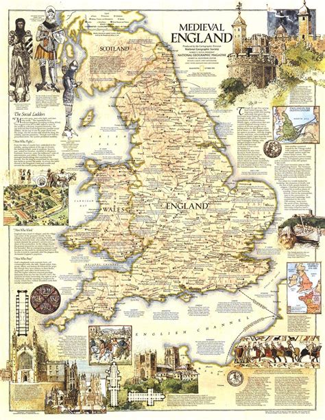 Buy National Geographic: Medieval England Wall - 22.75 x 29.25 inches ...