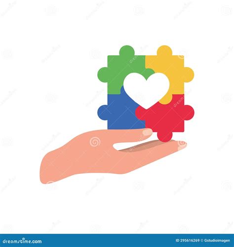 Autism Hand Holding Puzzles Stock Illustration - Illustration of ...