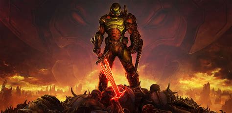 Dark and intense Doom background 4k for your gaming setup