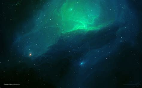 Free download | HD wallpaper: green nebula, space, space art ...