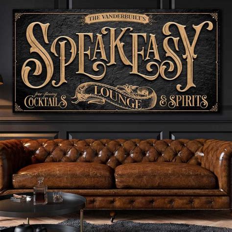 Speakeasy Lounge Sign|Bar Wall Decor|Large Rustic Wall Art|Lounge Sign ...