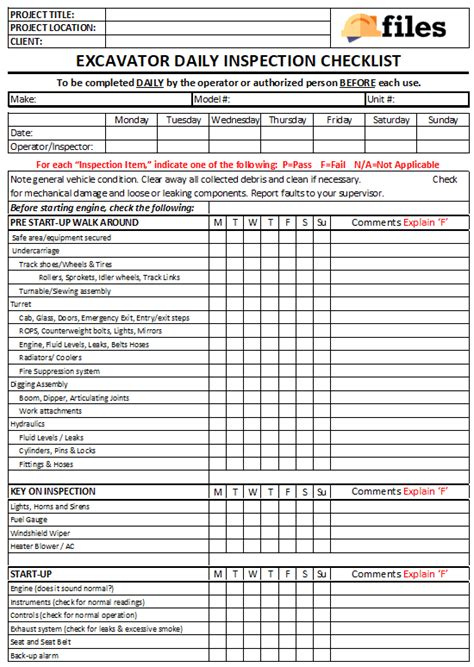 Daily Excavation Checklist 2020 2021 Fill And Sign Printable Template ...