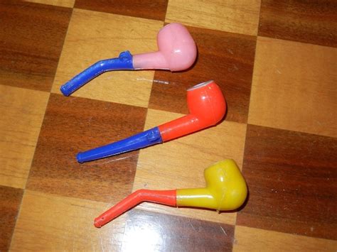 3 Vintage Colorful Plastic Bubble Pipes Hong Kong by RetroPickins