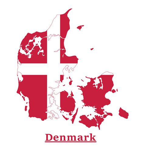 Denmark National Flag Map Design, Illustration Of Denmark Country Flag ...