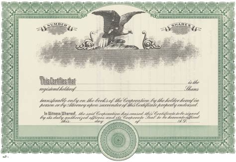 Blank Stock Certificate - Free Printable Documents