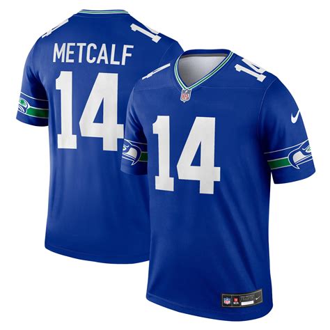 Men's Nike DK Metcalf Royal Seattle Seahawks Throwback Legend Player Jersey