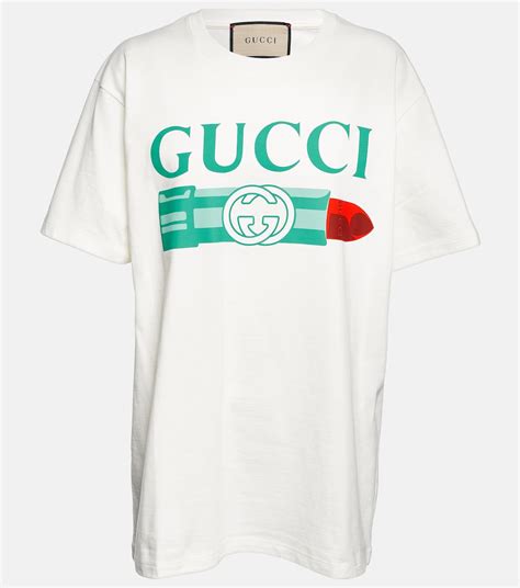 Logo Cotton Jersey T Shirt in White - Gucci | Mytheresa