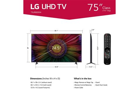 LG 75 Inch Class UR8000 series LED 4K UHD Smart webOS 23 w/ ThinQ AI TV ...