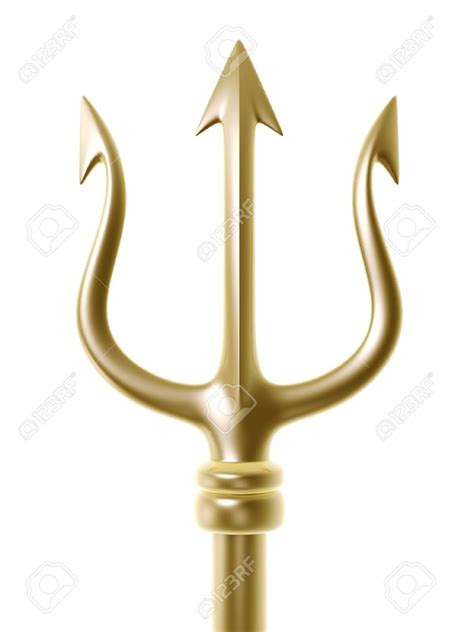 golden trident of Poseidon isolated on white background Stock Photo ...