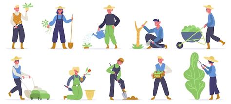 Premium Vector | Gardening characters