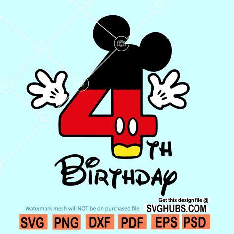 1876 1St Mickey Mouse Birthday Svg SVG PNG EPS DXF File