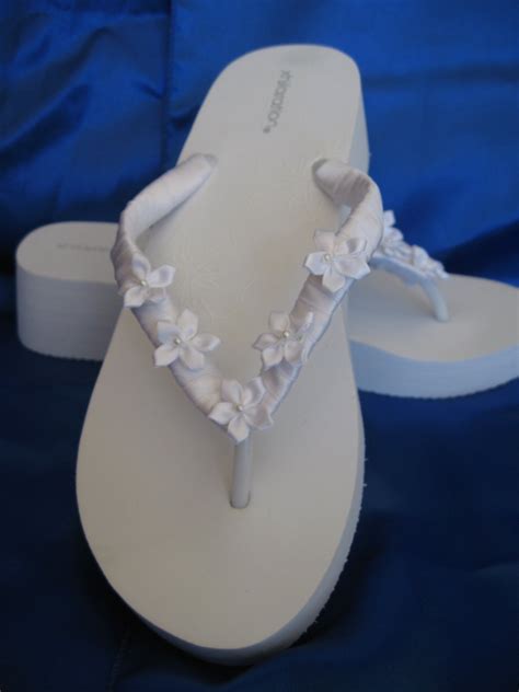 White Wedge Bridal Flip Flops - Wedding Flip Flops - Bridal Sandals ...