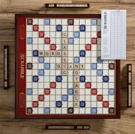 Scrabble Giant Deluxe Edition with Rotating Wooden Board