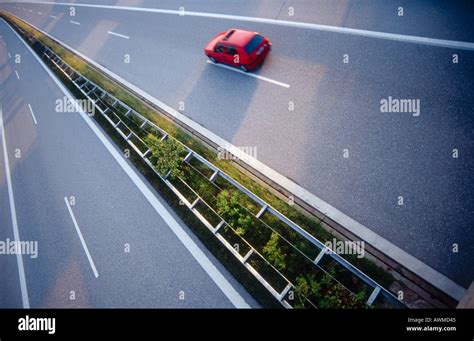 Aerial view of car on highway Stock Photo - Alamy