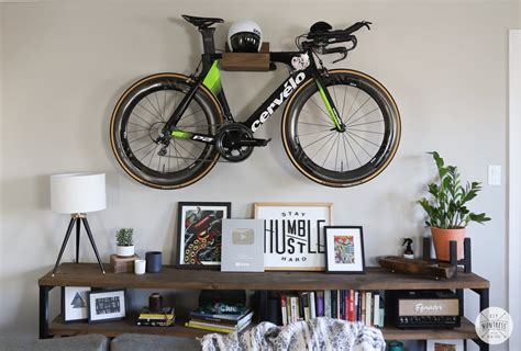 DIY Modern Wall Mounted Bike Rack - DIY Huntress