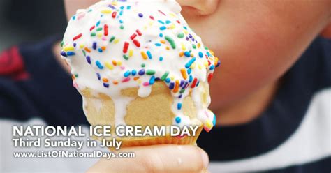 National Ice Cream Day - List of National Days