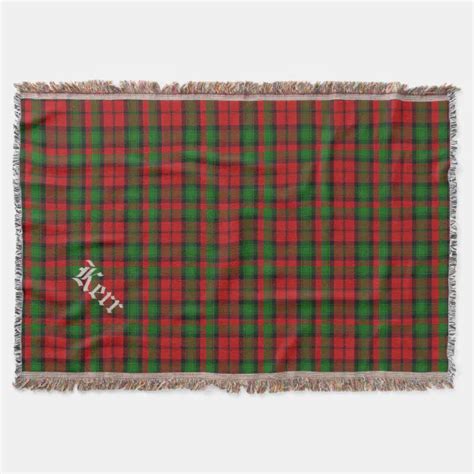 Clan Kerr Tartan Plaid Custom Throw Blanket | Zazzle