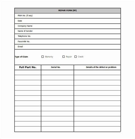 Auto Repair form Template Awesome 23 Repair order Templates – Free ...