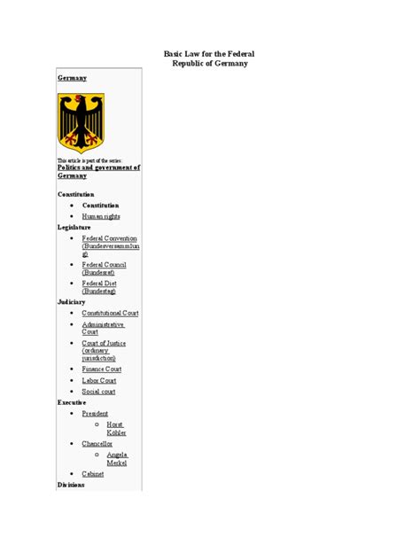 Constitution of Germany | PDF | Public Law | Government