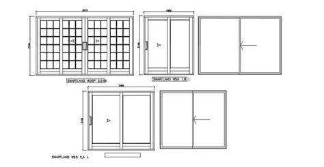 Front sectional detail of a sliding door elevation dwg file - Cadbull