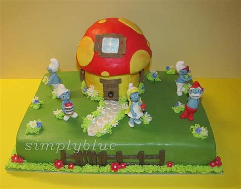 The Smurfs cake - Decorated Cake by simplyblue - CakesDecor