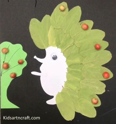 Hedgehog Leaf Art and Craft Step by Step Tutorial - Kids Art & Craft