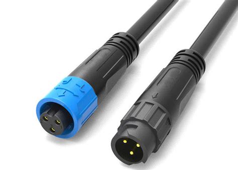 3 Pin Waterproof Cable Connector , Male Female Watertight Cable Connector