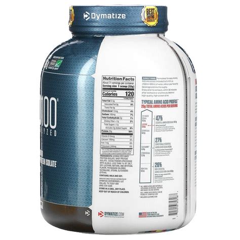 Dymatize Nutrition ISO 100 Whey Protein Isolate Powder - 5 Lbs (Gourmet ...