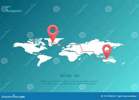 Gps Navigation Around the World Stock Vector - Illustration of route ...