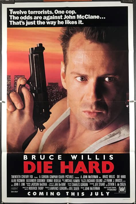 DIE HARD, Original, Vintage Action Movie Poster starring Bruce Willis ...